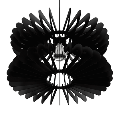 Luminária pendente Cobra em MDF, Cor: Preto. Foto 3 do produto.