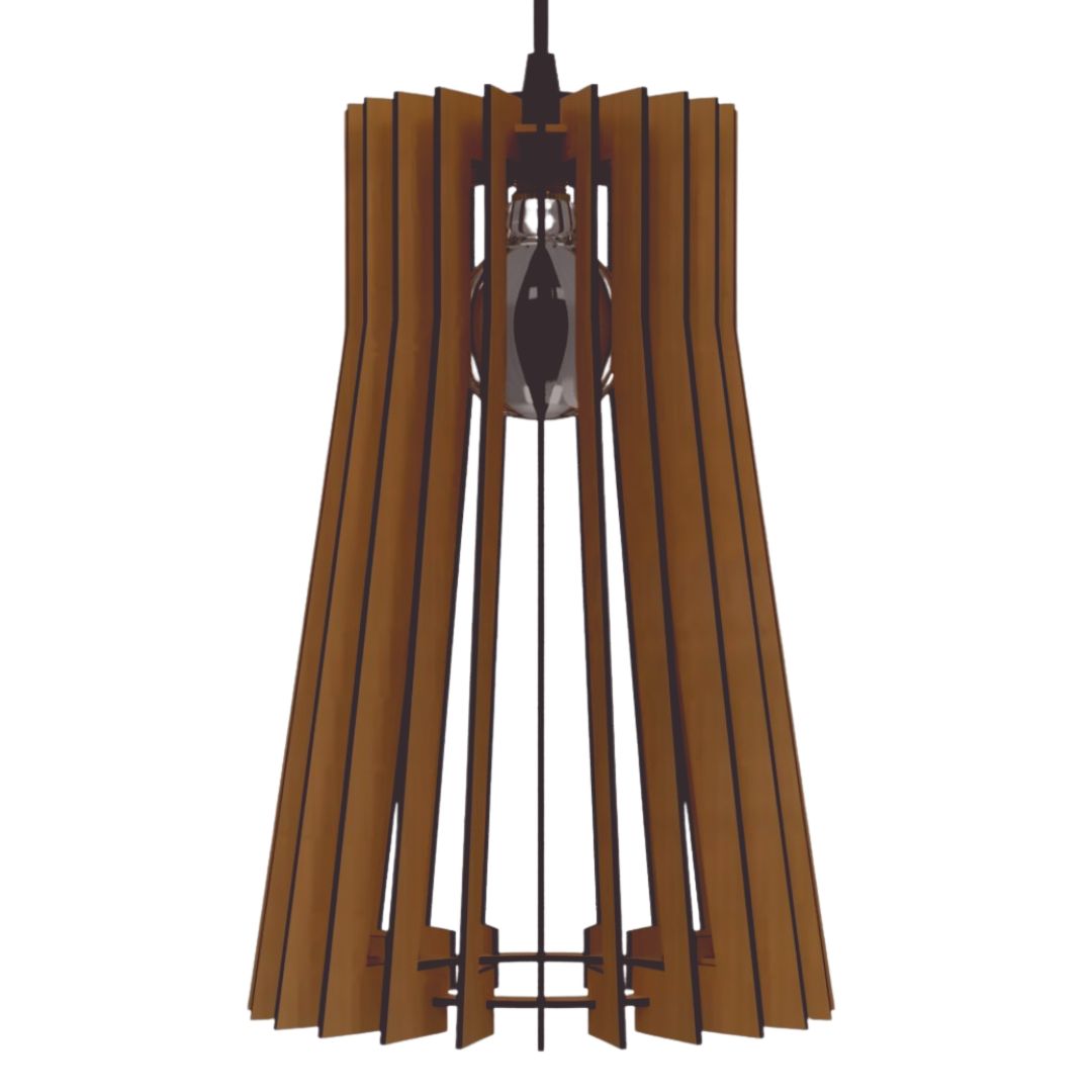 Luminária pendente Detroit em MDF, Cor: Marrom. Foto 1 do produto.