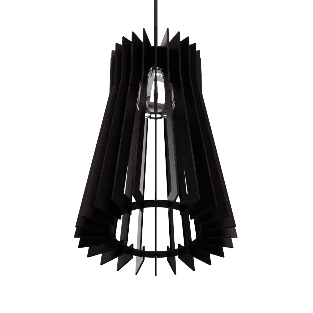 Luminária pendente Detroit em MDF, Cor: Preto. Foto 2 do produto.