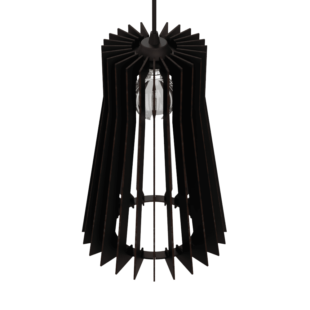 Luminária pendente Detroit em MDF, Cor: Preto. Foto 3 do produto.