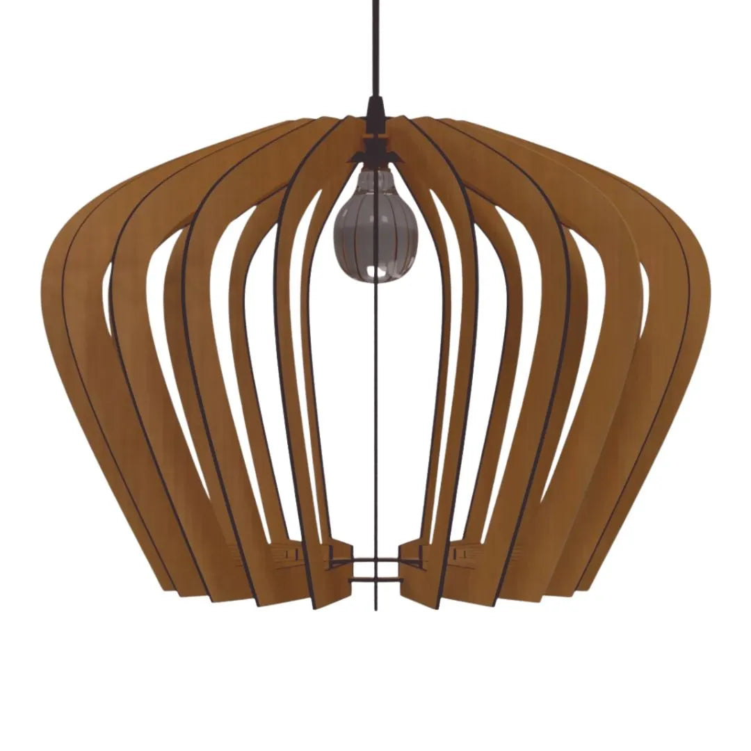 Luminária pendente Cali em MDF, Cor: Marrom. Foto 1 do produto.