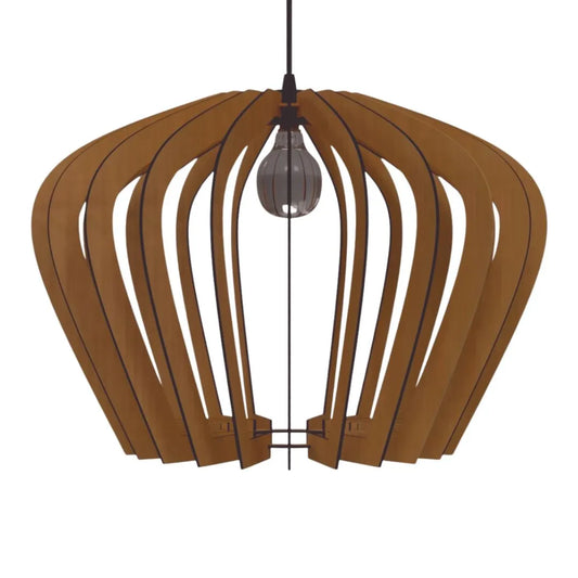 Luminária pendente Cali em MDF, Cor: Marrom. Foto 1 do produto.