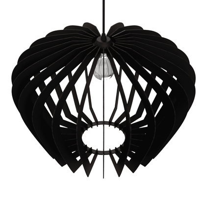 Luminária pendente Cali em MDF, Cor: Preto. Foto 2 do produto.
