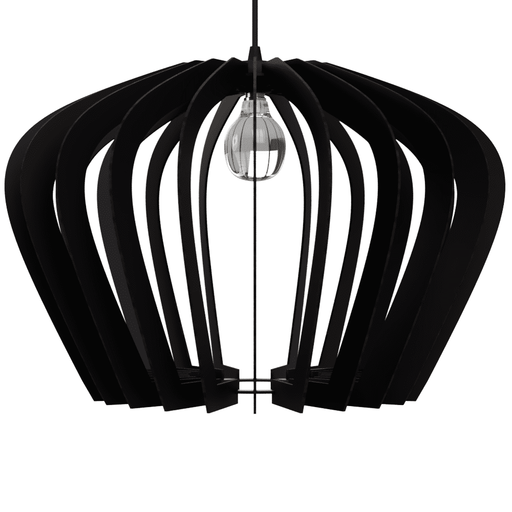 Luminária pendente Cali em MDF, Cor: Preto. Foto 3 do produto.