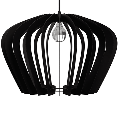 Luminária pendente Cali em MDF, Cor: Preto. Foto 3 do produto.