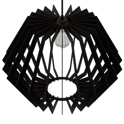 Luminária pendente Sidney em MDF, Cor: Preto. Foto 3 do produto.