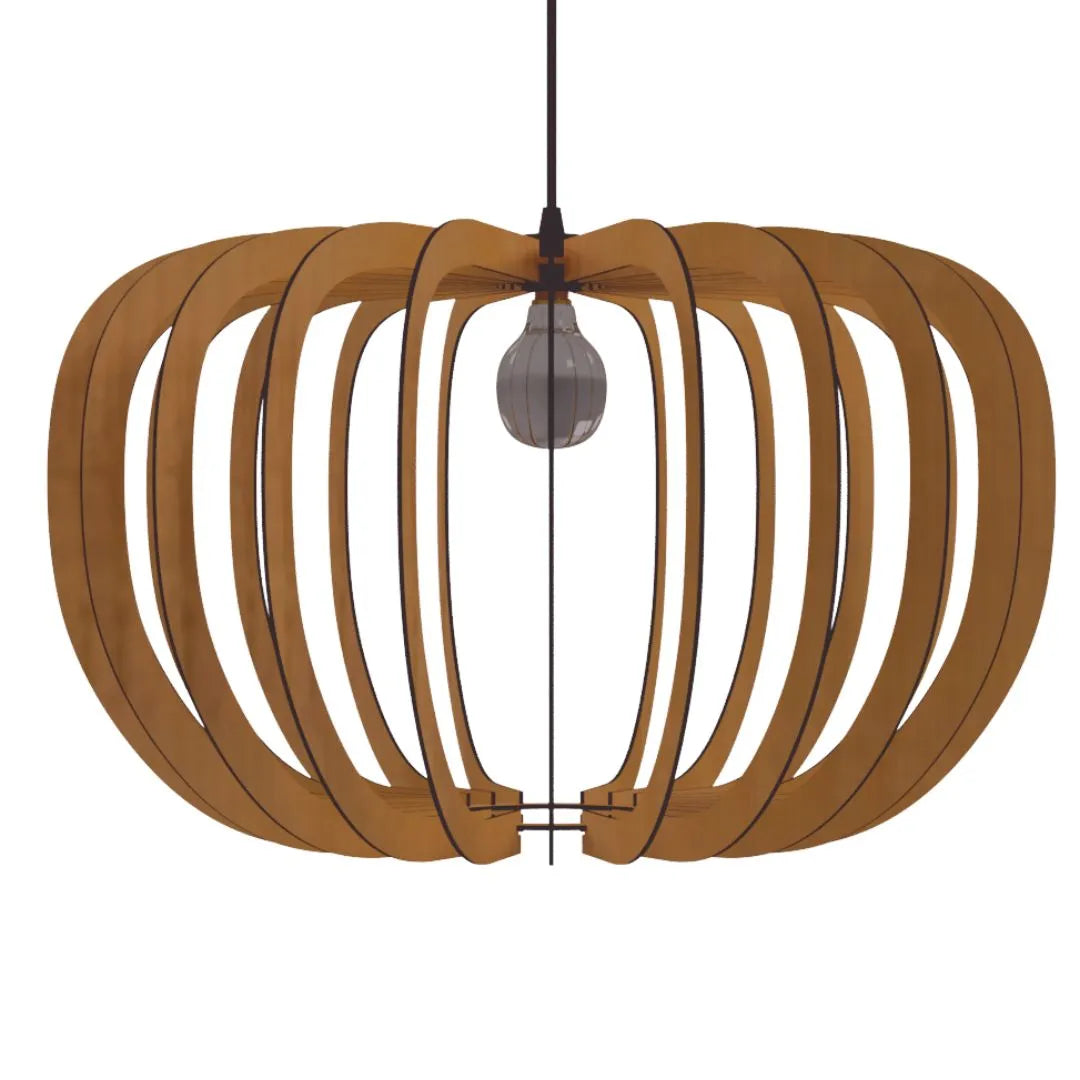 Luminária pendente Meduza em MDF, Cor: Marrom. Foto 1 do produto.
