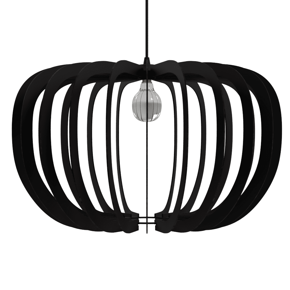 Luminária pendente Meduza em MDF, Cor: Preto. Foto 1 do produto.