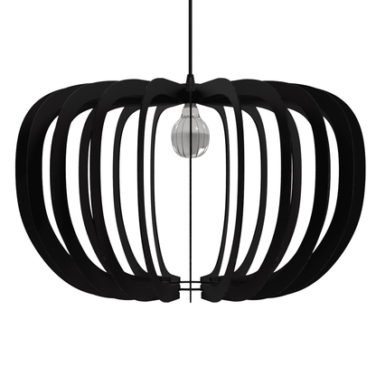 Luminária pendente Meduza em MDF, Cor: Preto. Foto 1 do produto.
