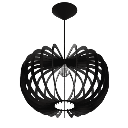 Luminária pendente Meduza em MDF, Cor: Preto. Foto 3 do produto.