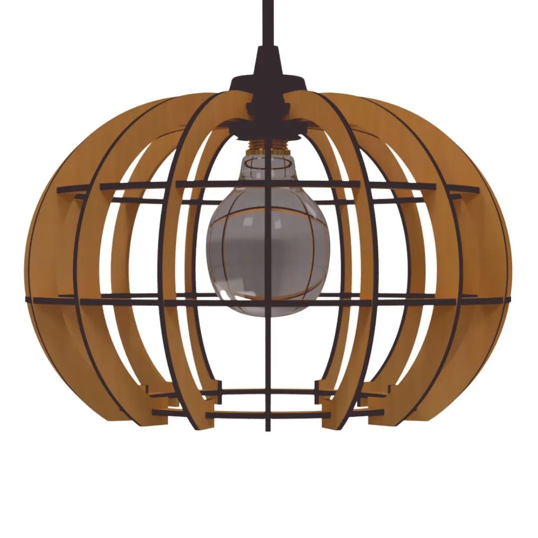 Luminária pendente Magnética em MDF, Cor: Marrom. Foto 1 do produto.