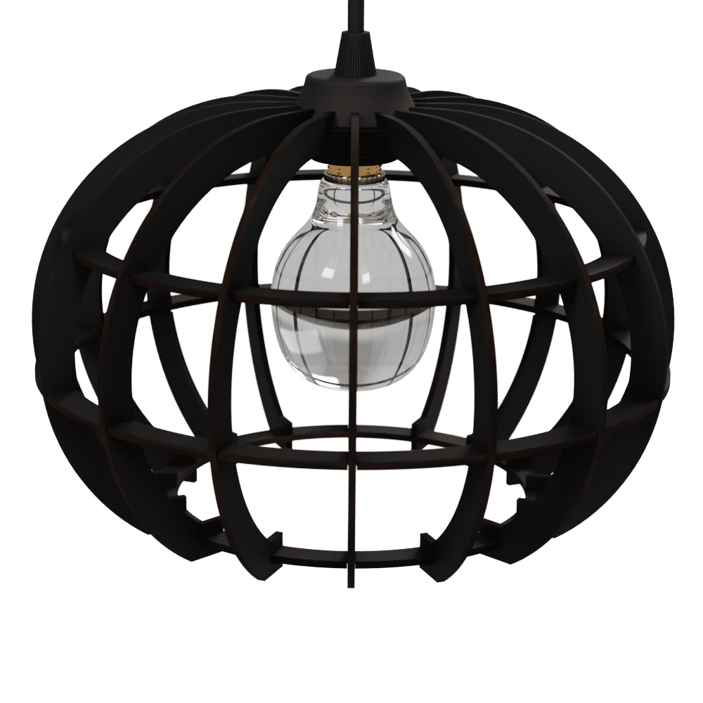 Luminária pendente Magnética em MDF, Cor: Preto. Foto 2 do produto.
