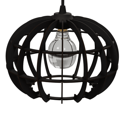 Luminária pendente Magnética em MDF, Cor: Preto. Foto 2 do produto.