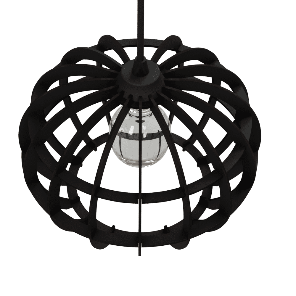 Luminária pendente Magnética em MDF, Cor: Preto. Foto 3 do produto.