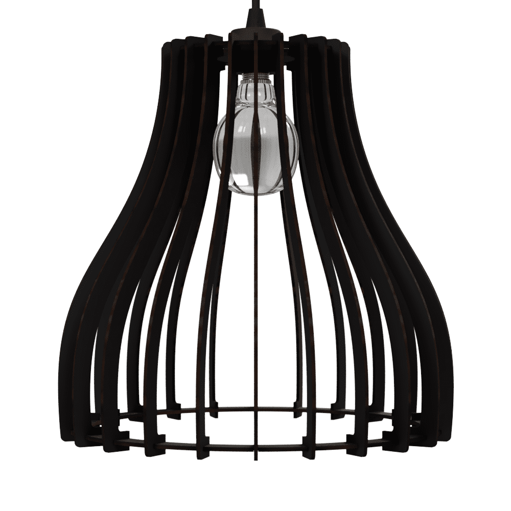 Luminária pendente Aquiles em MDF, Cor: Preto. Foto 1 do produto.
