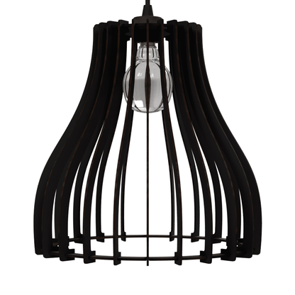Luminária pendente Aquiles em MDF, Cor: Preto. Foto 1 do produto.