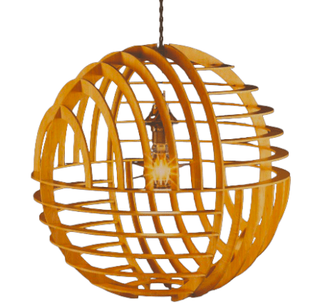 Luminária pendente Netuno em MDF, Cor: Marrom. Foto 1 do produto.