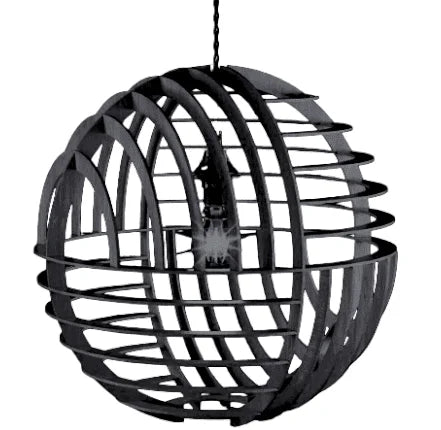 Luminária pendente Netuno em MDF, Cor: Preto. Foto 1 do produto.