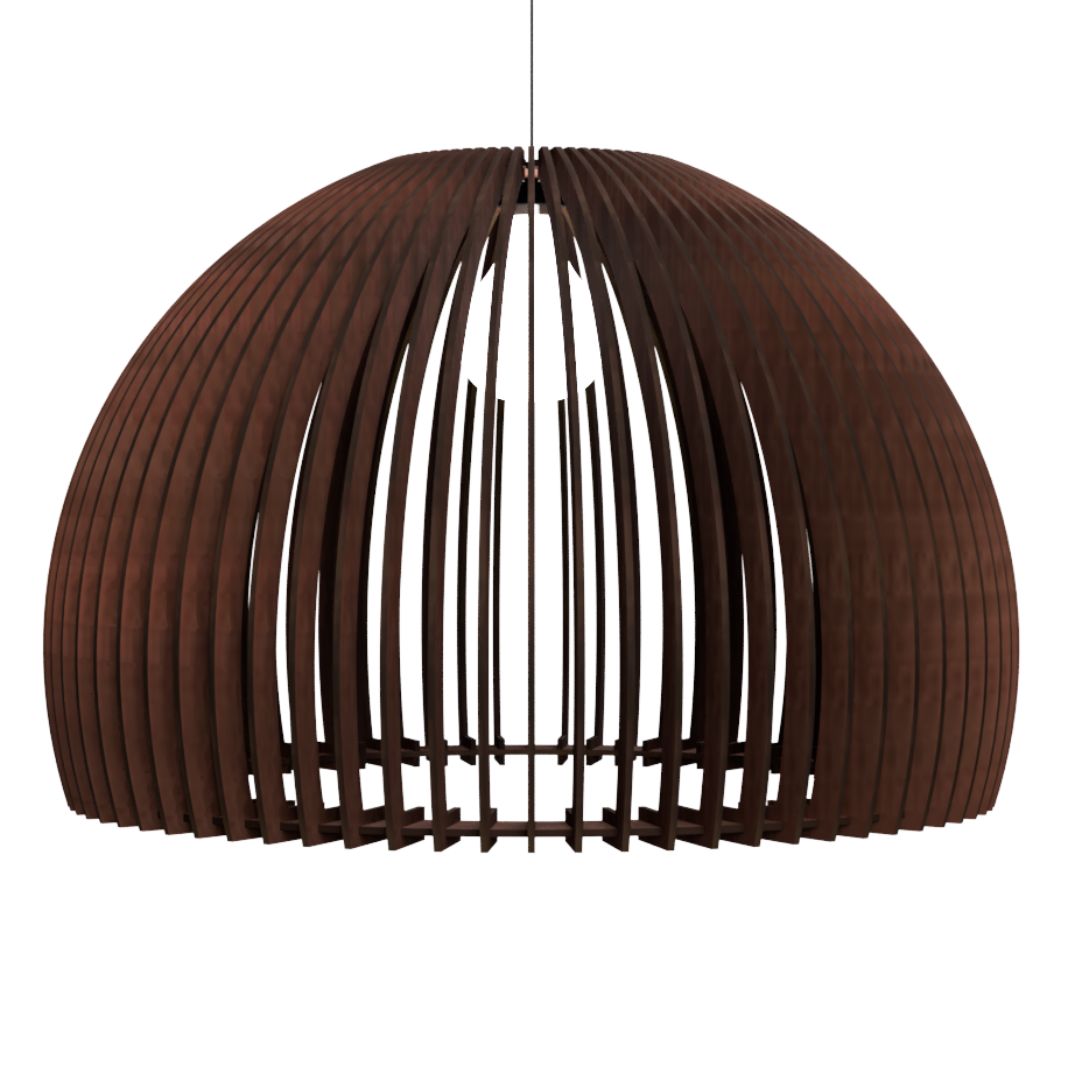 Luminária pendente Casablanca em MDF, Cor: Marro. Foto 1 do produto.