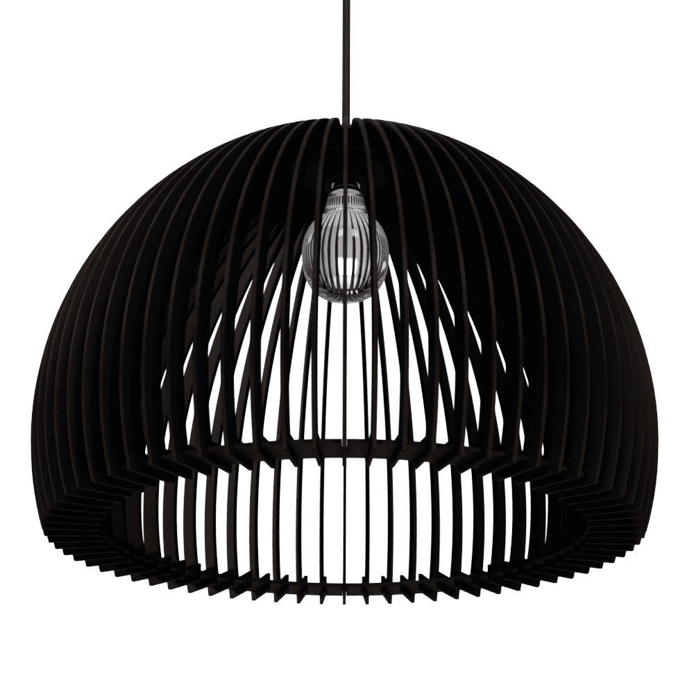 Luminária pendente Casablanca em MDF, Cor: Preto. Foto 1 do produto.