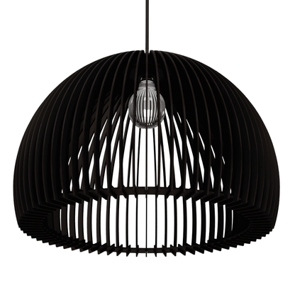Luminária pendente Casablanca em MDF, Cor: Preto. Foto 1 do produto.
