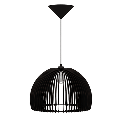 Luminária pendente Casablanca em MDF, Cor: Preto. Foto 3 do produto.