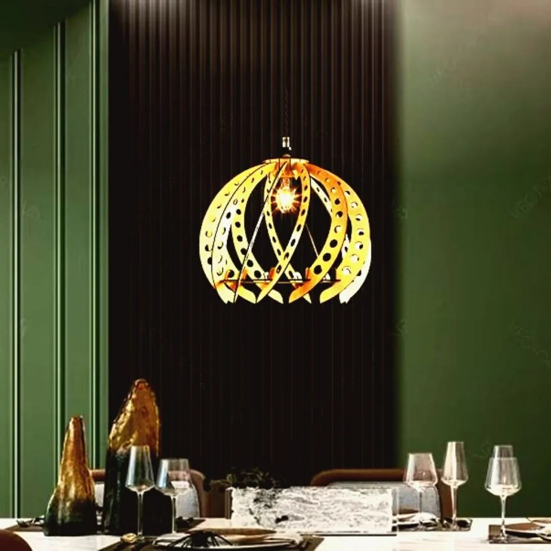 Luminária pendente Coroa em MDF, referência LCD0120, Cor: Preto. Foto 2 do produto.