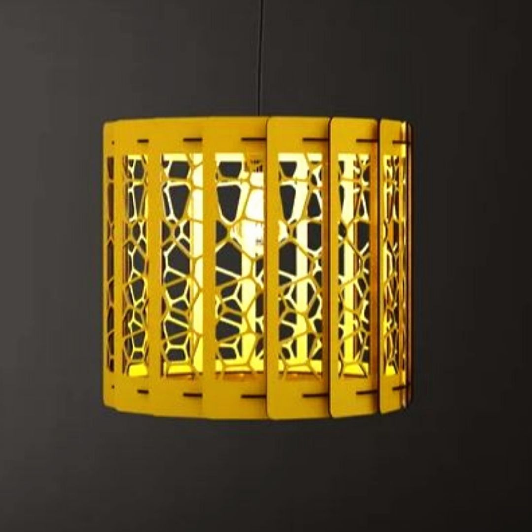 Luminária pendente São Thomé em MDF, Cor: Preto. Foto 1 do produto.