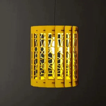 Luminária pendente São Thomé em MDF, Cor: Preto. Foto 3 do produto.