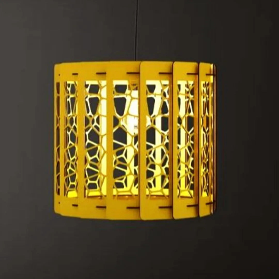 Luminária pendente Ventania em MDF, Cor: Preto. Foto 1 do produto.