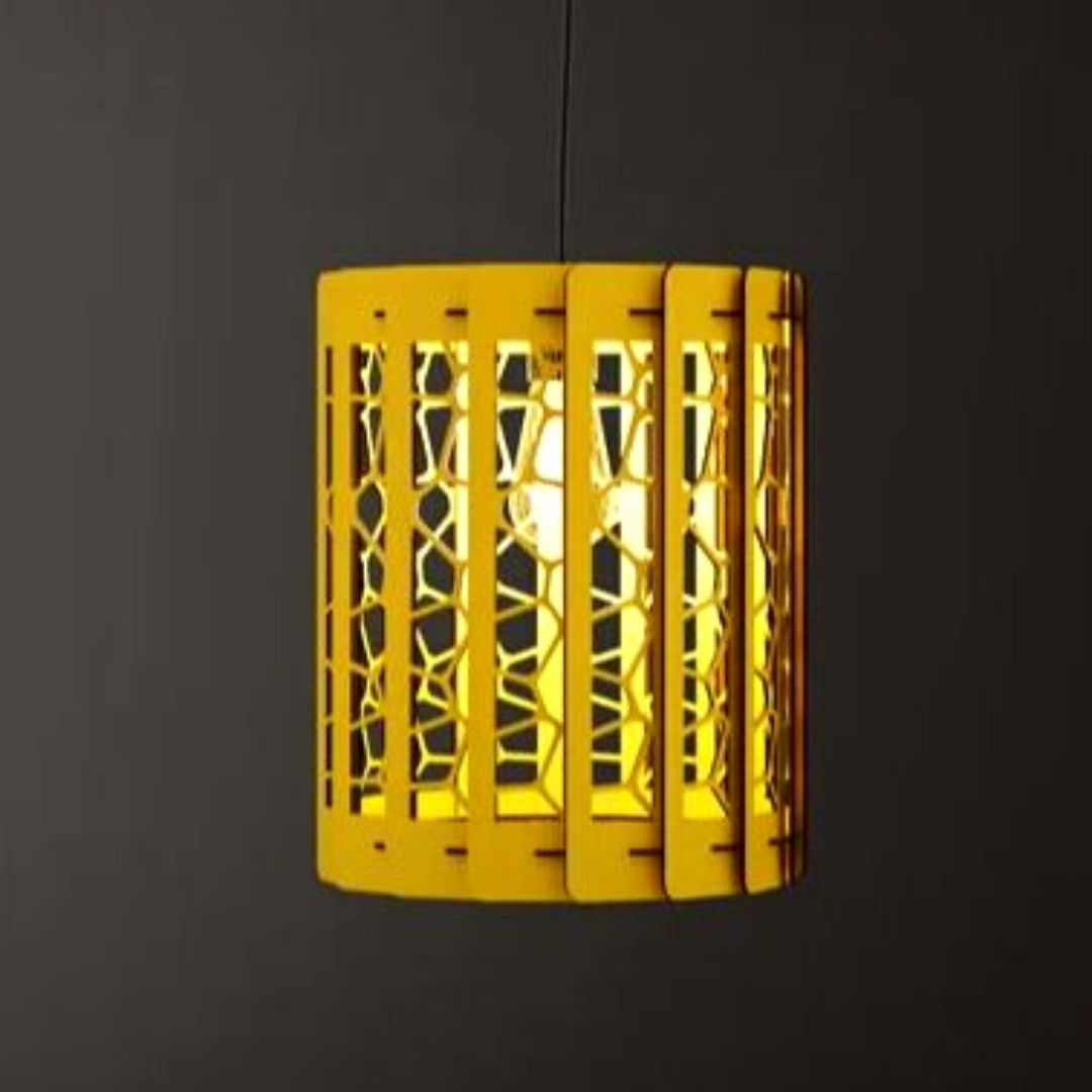 Luminária pendente Ventania em MDF, Cor: Preto. Foto 2 do produto.