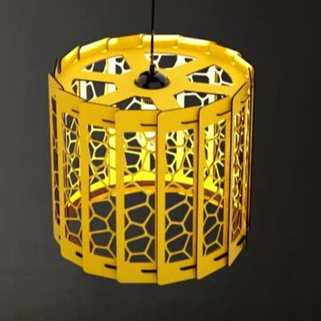 Luminária pendente Ventania em MDF, Cor: Preto. Foto 3 do produto.
