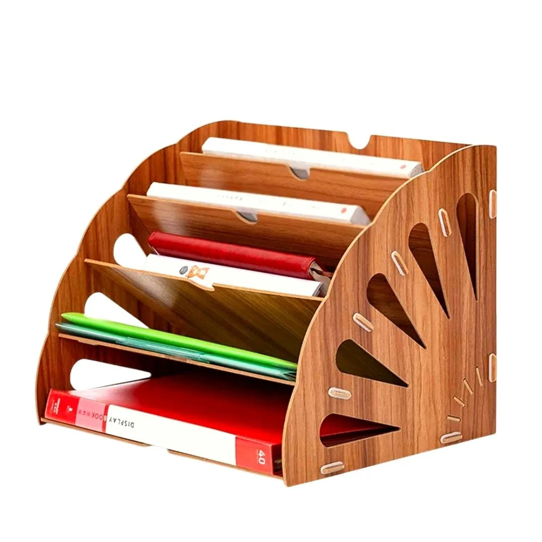 Organizador de documentos com 5 divisórias. Foto 1 do produto.