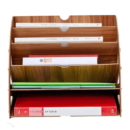 Organizador de documentos com 5 divisórias. Foto 2 do produto.