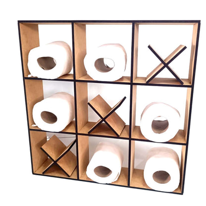 Porta-papel higiênico em MDF Jogo da Velha. Foto 1 do produto.