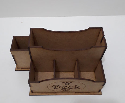 Porta-guardanapo e sachês em MDF personalizado com logo, 10 unidades. Foto 2 do produto.