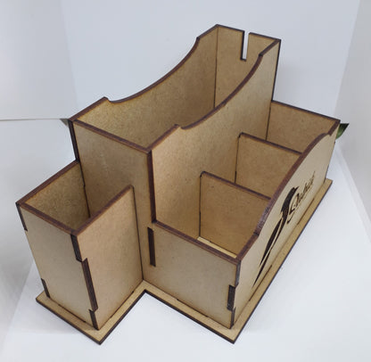 Porta-guardanapo e sachês em MDF personalizado com logo, 10 unidades. Foto 3 do produto.