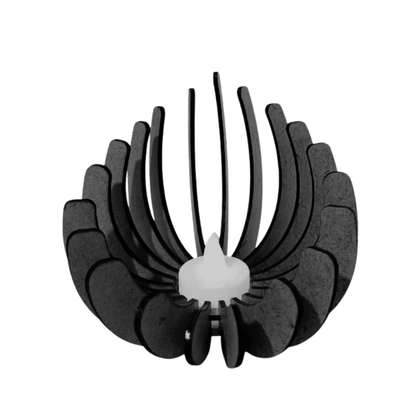 Castiçal Concha com vela eletrônica, Cor: Preto. Foto 1 do produto.