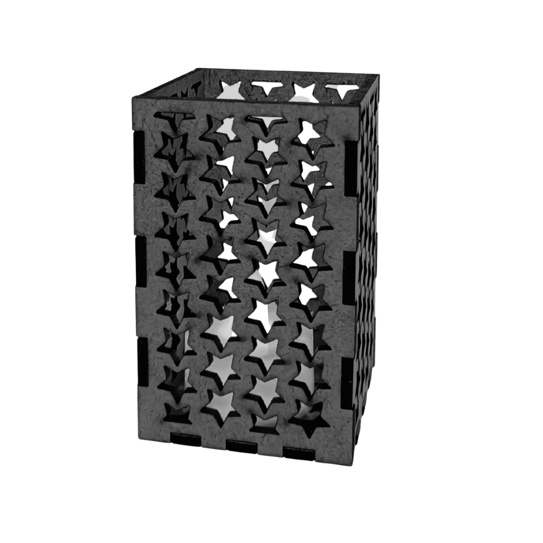 Castiçal Constelação com vela eletrônica, Cor: Preto. Foto 1 do produto.