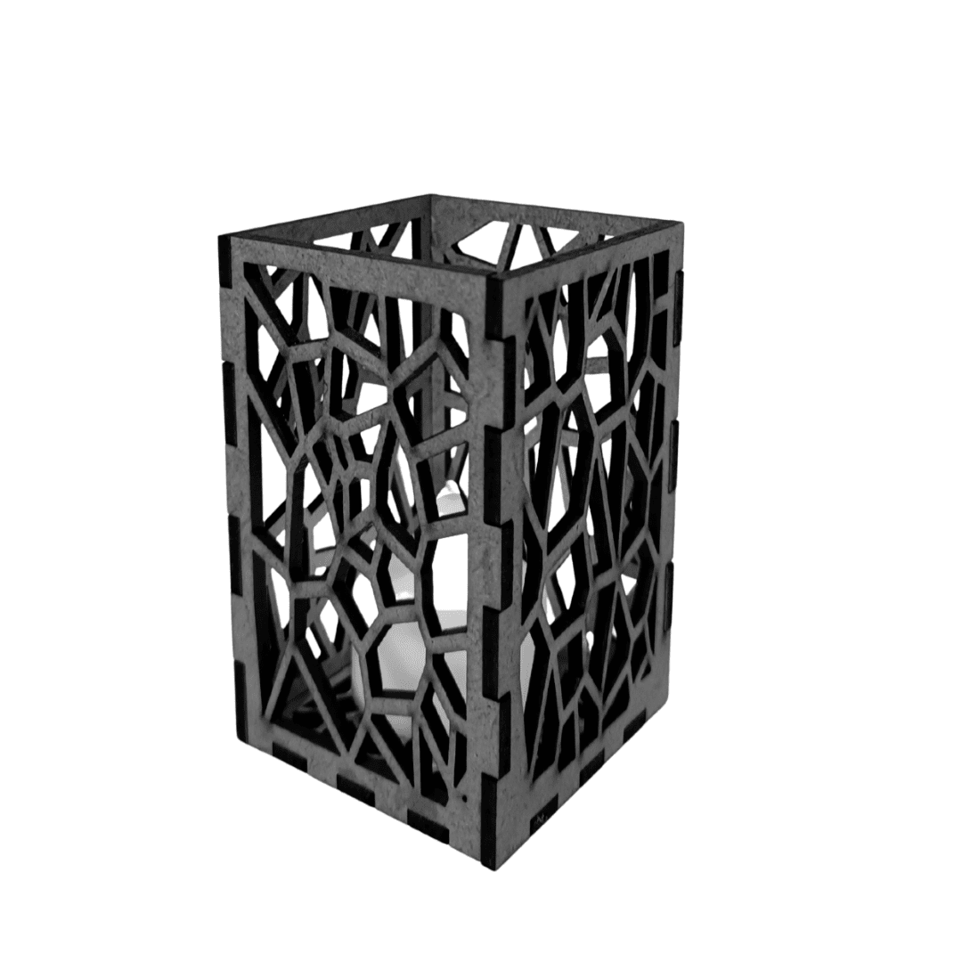 Castiçal São Thomé com vela eletrônica, Cor: Preto. Foto 1 do produto.