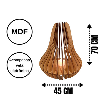 Castiçal Talismã com vela eletrônica, Cor: Marrom. Foto 3 do produto.