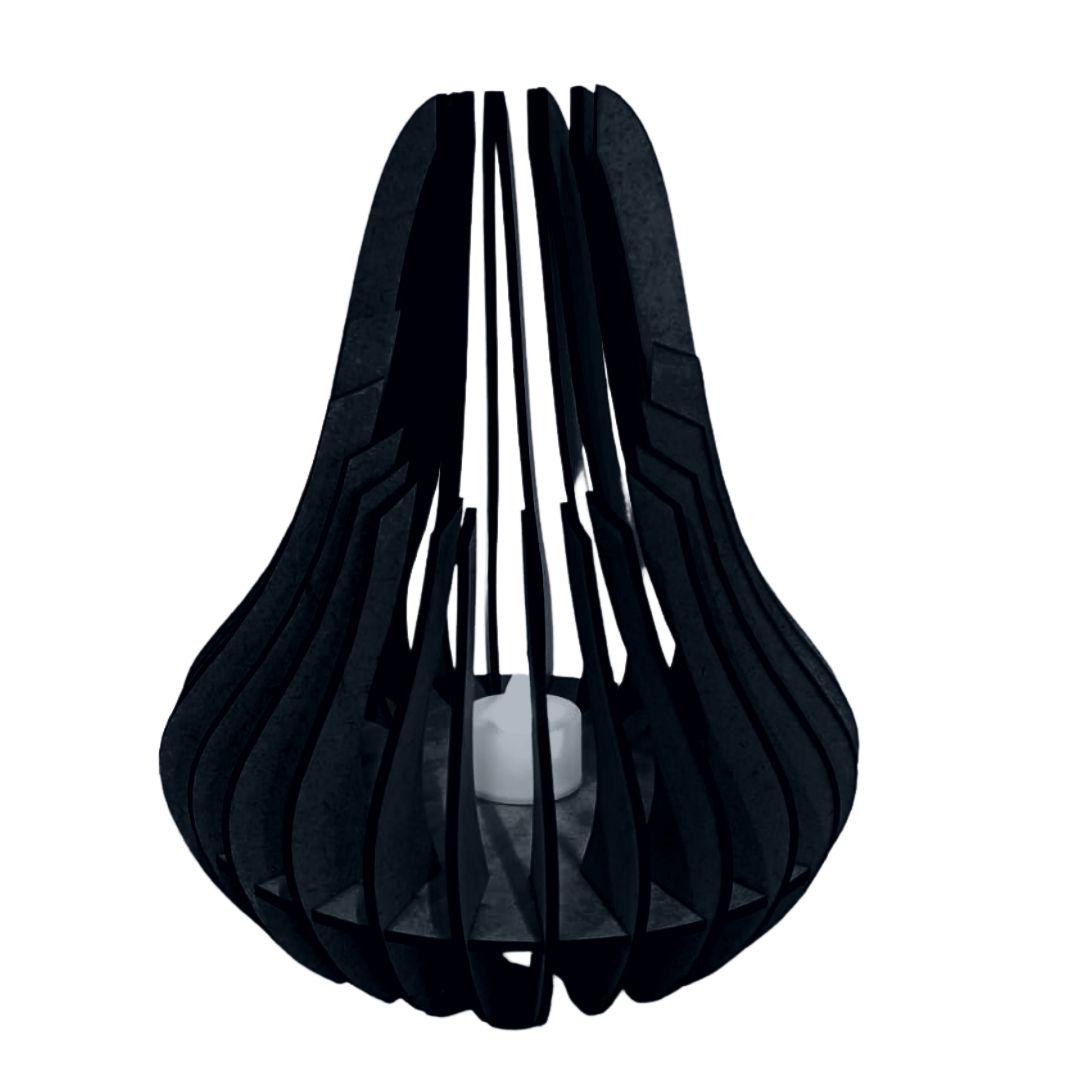 Castiçal Talismã com vela eletrônica, Cor: Preto. Foto 1 do produto.