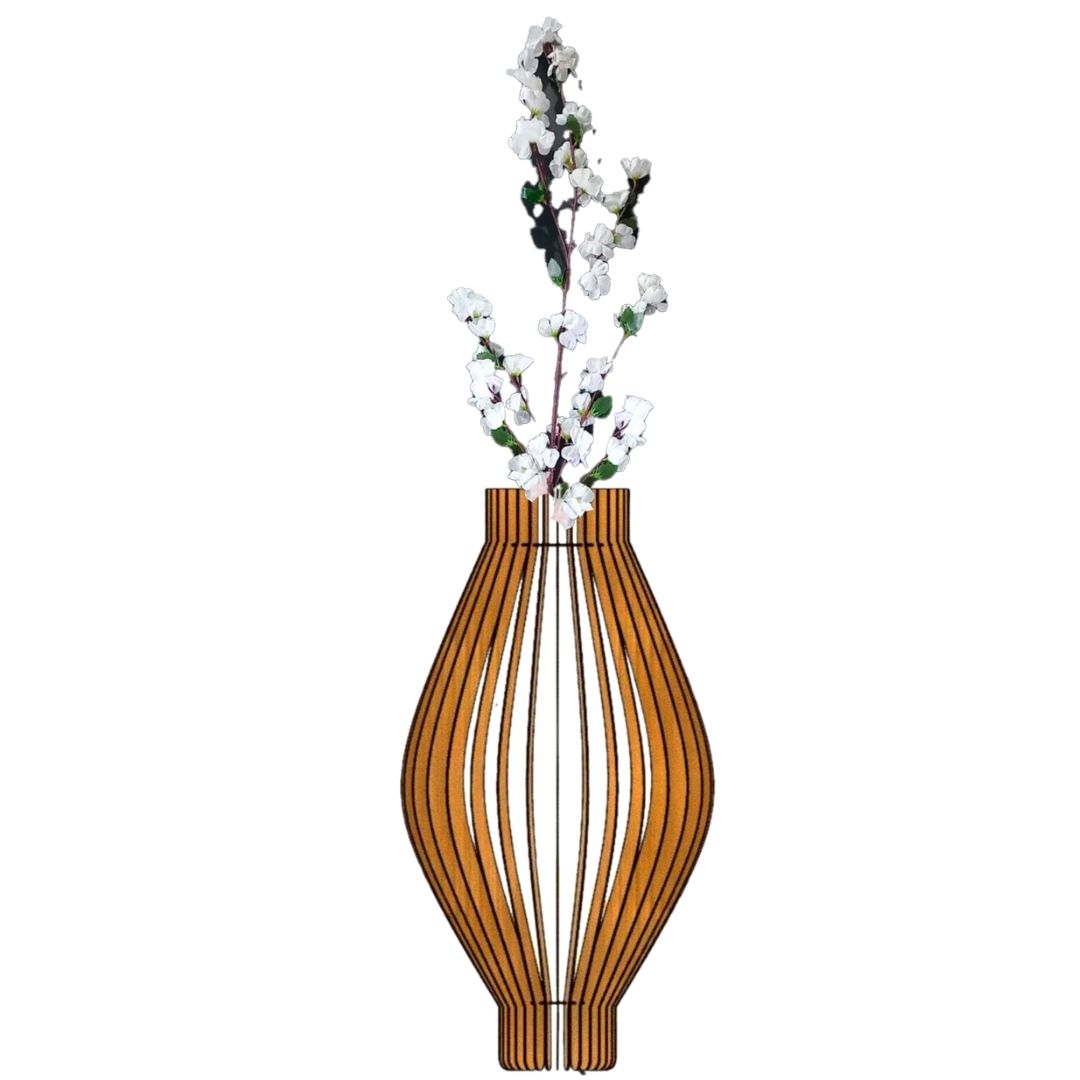 Vaso decorativo de chão Magnólia em MDF, Cor: MDF cru. Foto 1 do produto.