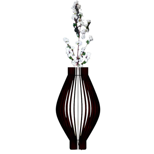 Vaso decorativo de chão Magnólia em MDF, Cor: Preto. Foto 1 do produto.
