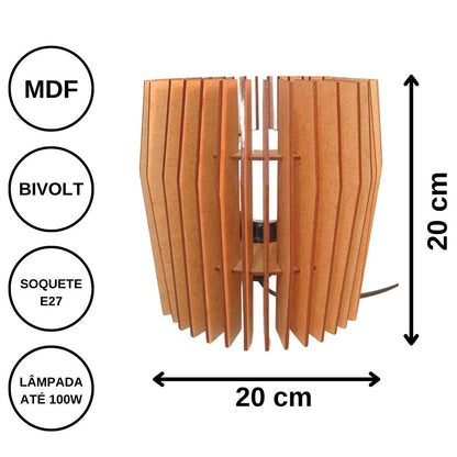 Abajur de mesa Leblon, Cor: Marrom, Tamanho: 20 × 20 cm. Foto 1 do produto.