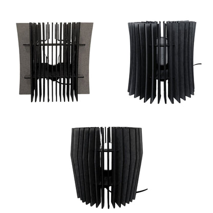 Kit com 3 abajures de mesa, Cor: Preto, Tamanho: Kit com 3 - 20 × 20 cm. Foto 1 do produto.