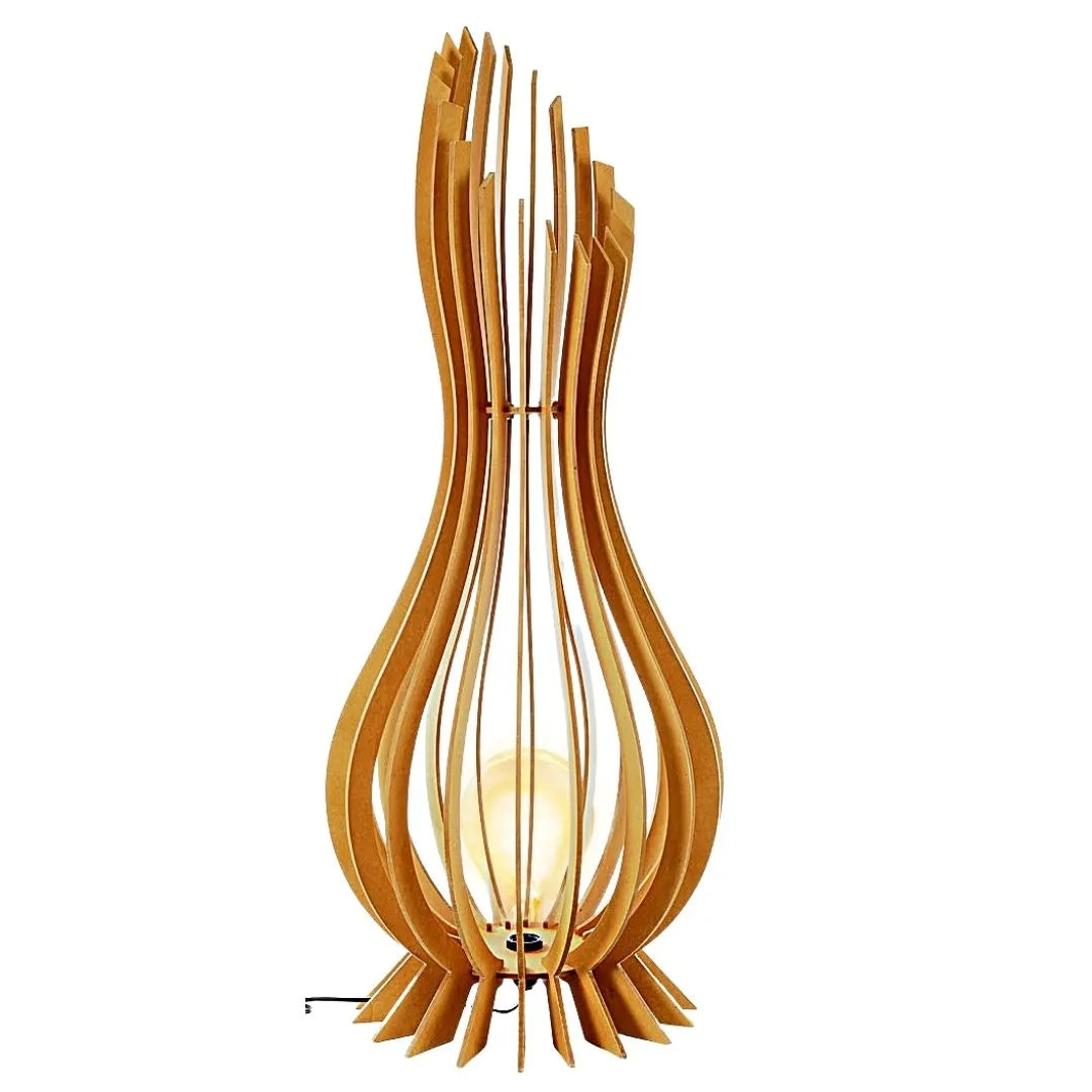 Luminária de chão Ana Maria em MDF, referência CHAO0001, Cor: MDF cru. Foto 3 do produto.