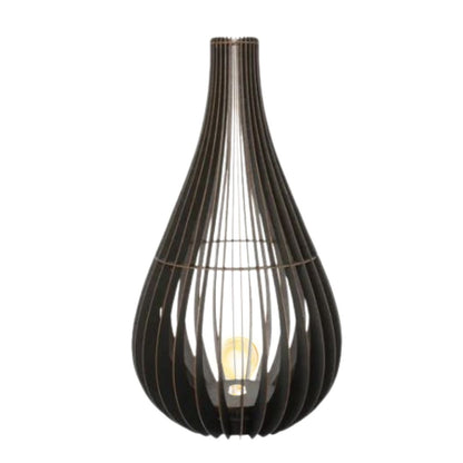 Abajur de chão Tulipa em MDF, Cor: Preto. Foto 1 do produto.