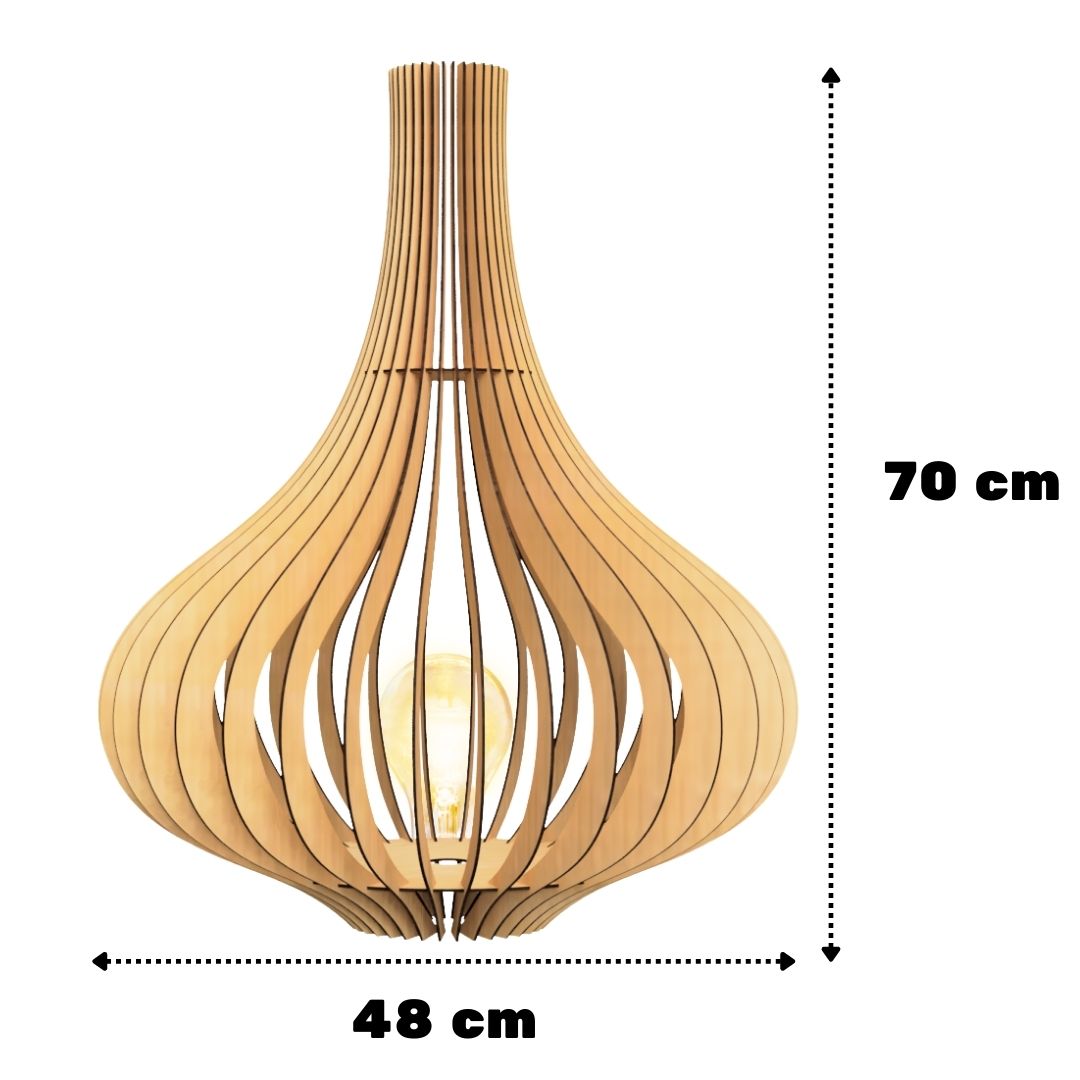 Luminária de chão Aladdin em MDF, referência CHAO0008, Tamanho: 70 × 48 cm. Foto 1 do produto.
