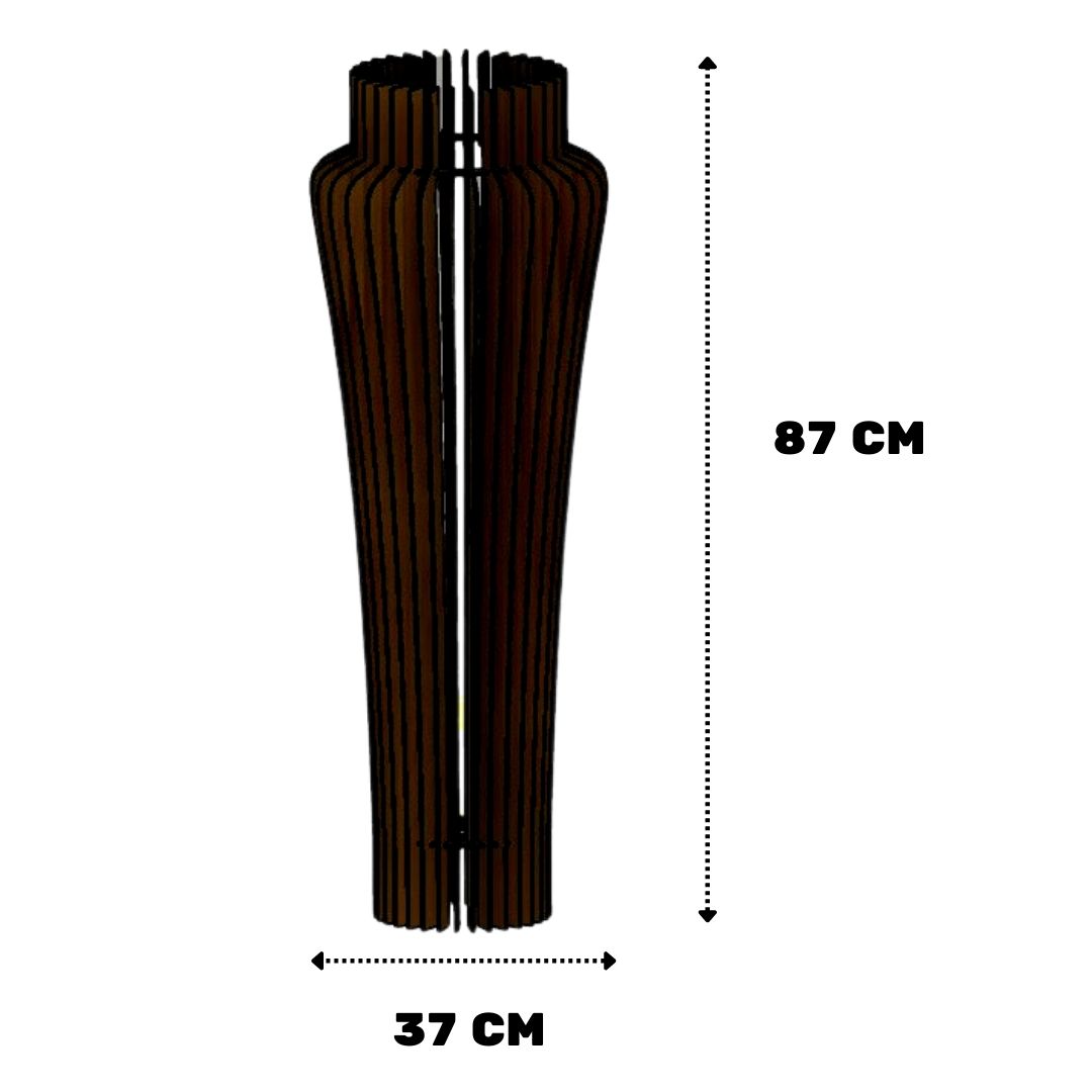 Luminária de chão Azaléia em MDF, Cor: Preto. Foto 1 do produto.